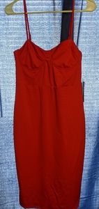 Lulu's bustier bodycon midi red dress
